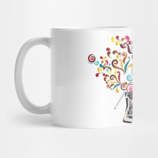 Creativity - typewriter with abstract swirls Mug